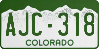 CO license plate AJC318
