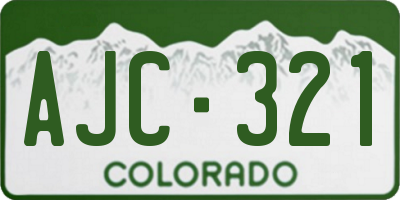 CO license plate AJC321
