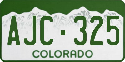 CO license plate AJC325