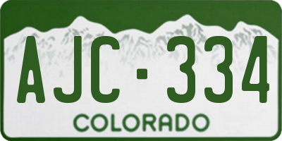 CO license plate AJC334