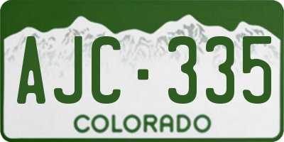 CO license plate AJC335