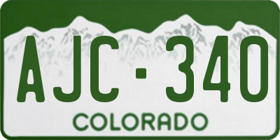 CO license plate AJC340