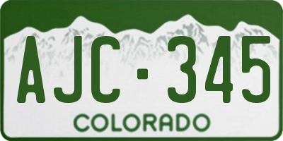 CO license plate AJC345