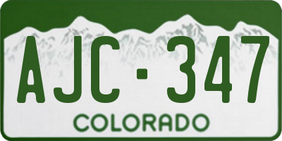 CO license plate AJC347