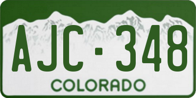 CO license plate AJC348