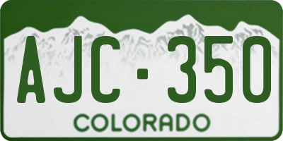 CO license plate AJC350