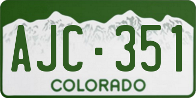 CO license plate AJC351