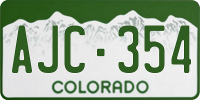 CO license plate AJC354