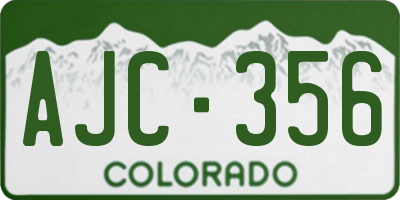 CO license plate AJC356