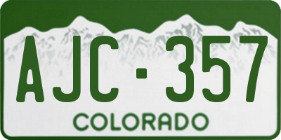 CO license plate AJC357