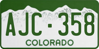 CO license plate AJC358