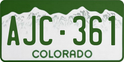 CO license plate AJC361