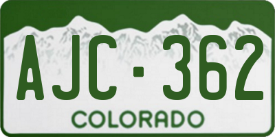 CO license plate AJC362