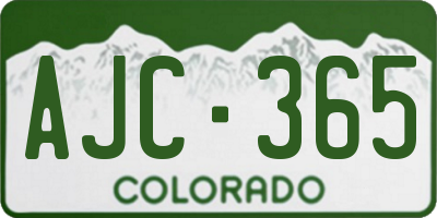 CO license plate AJC365