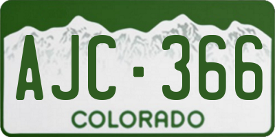 CO license plate AJC366