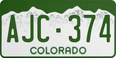 CO license plate AJC374