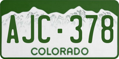CO license plate AJC378