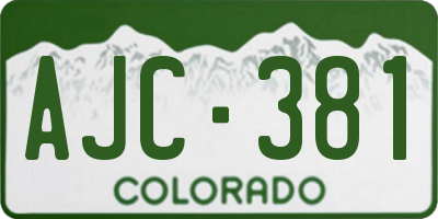 CO license plate AJC381