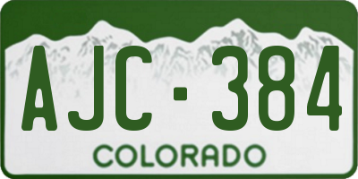 CO license plate AJC384