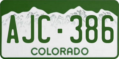 CO license plate AJC386