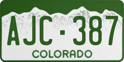 CO license plate AJC387
