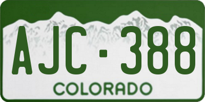 CO license plate AJC388