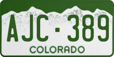 CO license plate AJC389