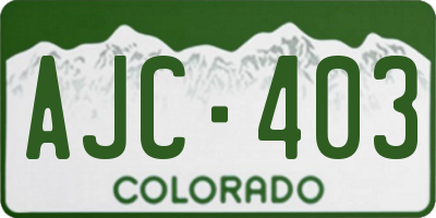 CO license plate AJC403
