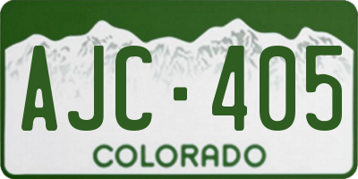 CO license plate AJC405
