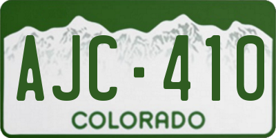 CO license plate AJC410