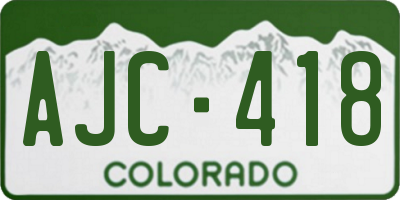 CO license plate AJC418