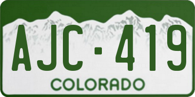 CO license plate AJC419