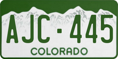 CO license plate AJC445