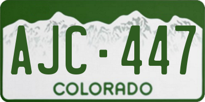 CO license plate AJC447