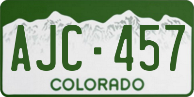 CO license plate AJC457