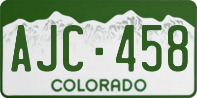 CO license plate AJC458