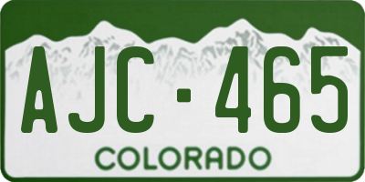 CO license plate AJC465