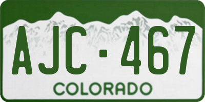CO license plate AJC467