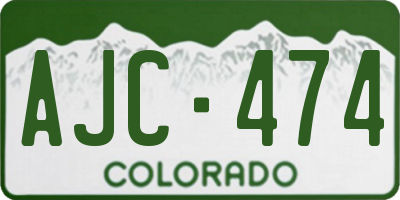 CO license plate AJC474