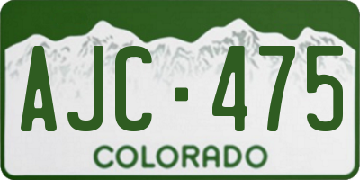 CO license plate AJC475