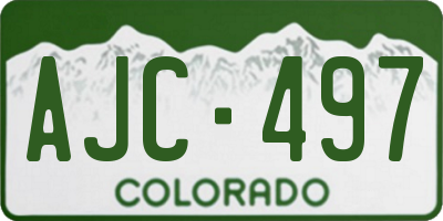 CO license plate AJC497