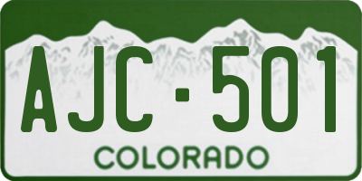 CO license plate AJC501