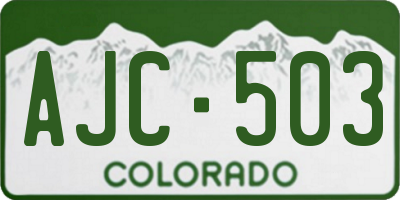 CO license plate AJC503