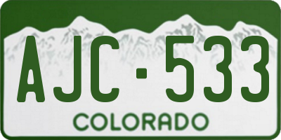 CO license plate AJC533