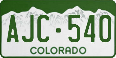 CO license plate AJC540