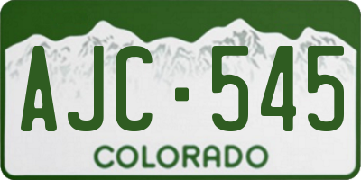 CO license plate AJC545
