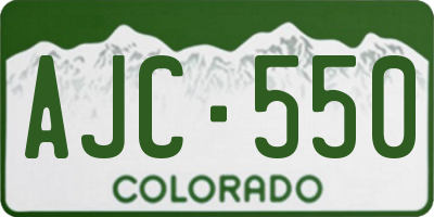 CO license plate AJC550