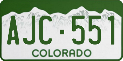 CO license plate AJC551