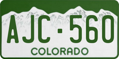CO license plate AJC560