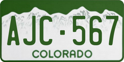 CO license plate AJC567